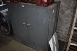 *Grey Metal Double Door Storage Unit ~100cm tall