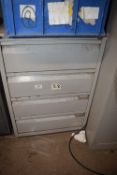 *Bisley Grey Four Drawer Filing Cabinet and Contents