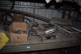 *Contents of Shelf to include Assorted Fans and Hydraulic Rams