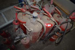 *~12x Fire Extinguishers (various conditions)