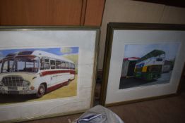 *4x Framed Prints of Retro Buses