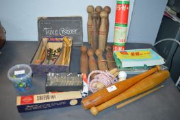 Vintage Games Including Skittles, Table Crochet, Tennis, etc.