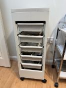 REM white 5 drawers Beauty Trolley on castors