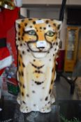 Large Pottery Leopard Stick Stand