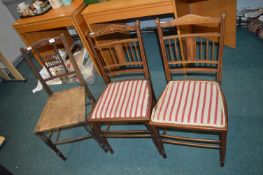 3x Edwardian Inlaid Chairs (one requires restoration)