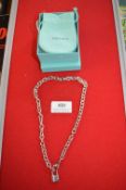 Tiffany Style Costume Jewellery Padlock Necklace