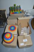 Rainbow Pottery Toast Racks, Jam Pot, and Coasters