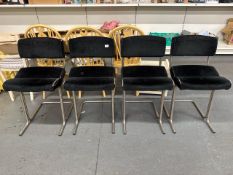 4 x black velvet chairs