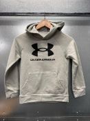 Under Armour Grey Hoodie, Size Junior (Approx Age 7-9)