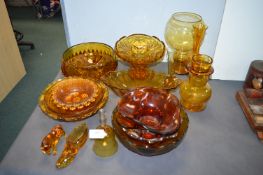 Vintage Amber Glassware