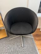 Black IKEA swivel height adjustable bucket chair