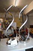 *Pair of Chrome Table Lamps