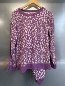 *Purple Leopard Print PJ Set, Size - M