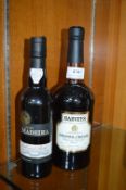 Harvey’s Bristol Cream Sherry 75cl and Sainsbury’s Madeira 37cl