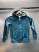 *Jezzie’s Teal Velour Zip Front Hoodie - Girls Size S