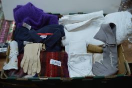 Vintage French Mixed Linens, Gloves & Scarves, etc.