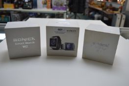 3x Sonica W2 Smart Watches
