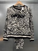 *DKNY Black & White Animal Print PJ Set, Size - S