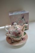 Antique Rose China Tea for One Set