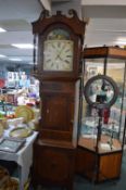 Victorian Yorkshire Long Case Clock by H. Carty of Rippon with Floral Painted Face Farmhouse
