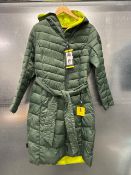 *Heritage Green Light Padded Longline Jacket, Size - S