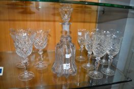 Glass Decanter and Wine Glasses