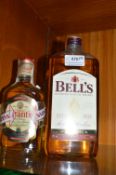 Bell’s Scotch Whisky 1L, and Grant’s Whisky 70cl