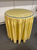 Glass top and table skirt coffee table