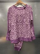 *Purple Leopard Print PJ Set, Size - L