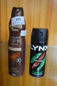 Hawaiian Tropic Sunscreen, and Lynx Africa Body Spray