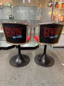 2 Red fabric Elvis Presley swivel slot machine chairs