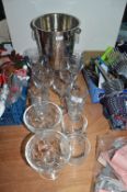 Ice Bucket, Wine Glasses, Dessert Bowls, etc.