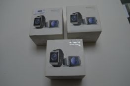 3x Sonica W2 Smart Watches