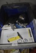 Box Containing Karcher Window Vac, and Compressed Air Tools