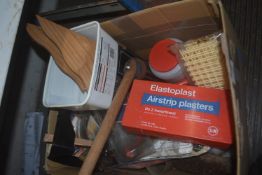 Box Containing Brush, Funnel, Tile Spacers, etc.