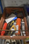 Box Containing T-Cut, Circular Saw Blades, Small Files, etc.