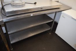 *Stainless Steel Preparation Table with Two Undershelves, and Appliance Gap to Right 210x60cm x 90cm