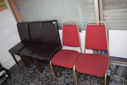 3x Highback Dining Chairs, and 2x Stackable Banqueting Chairs