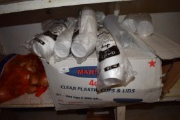 Assorted Disposable Cartons, Onions, etc.