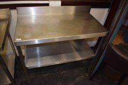 *Stainless Steel Preparation Table with Undershelf and Upstand to Rear 96x50cm x 90cm high