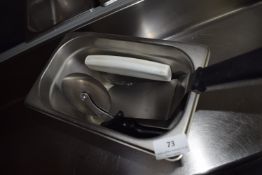 Stainless Steel Bain Marie Insert Containing Pizza Wheel and Solid Turner