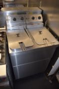 *Parry Floor Standing Double Compartment Double Basket Fryer