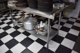 Stainless Steel Preparation Table 167x66cm x 87cm high with Undershelf, and Upstand to Right &