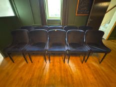 *10x Contemporary Style Dining Chairs with Navy Blue Quilted Upholstery
