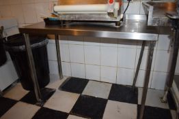 Stainless Steel Preparation Table 105x60cm x 80cm high with Upstand to Rear (contents not included)