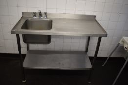 *Stainless Steel Commercial Sink Unit with Righthand Drainer and Undershelf 120x60cm