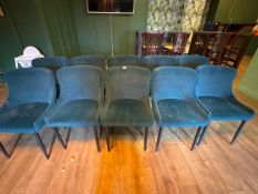 *10x Contemporary Style Dining Chairs with Green Quilted Upholstery