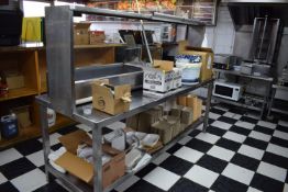 Stainless Steel Serve Through Preparation Unit with Undershelf and Shelf Over 255x80cm x 87cm