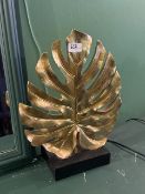 *Decorative Gilt Lamp in the Form of a Leaf