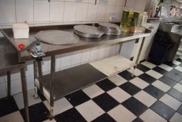 Stainless Steel Preparation Table 220x60cm x 92cm high with Undershelf and Upstand to Sides &
